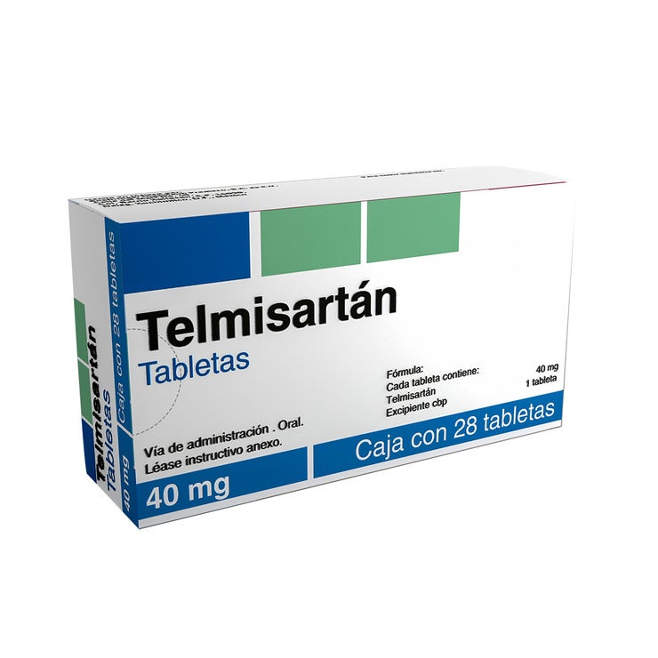 Telmisartán 40 mg 28 Tabletas Telmisartán 40 mg 28 Tabletas