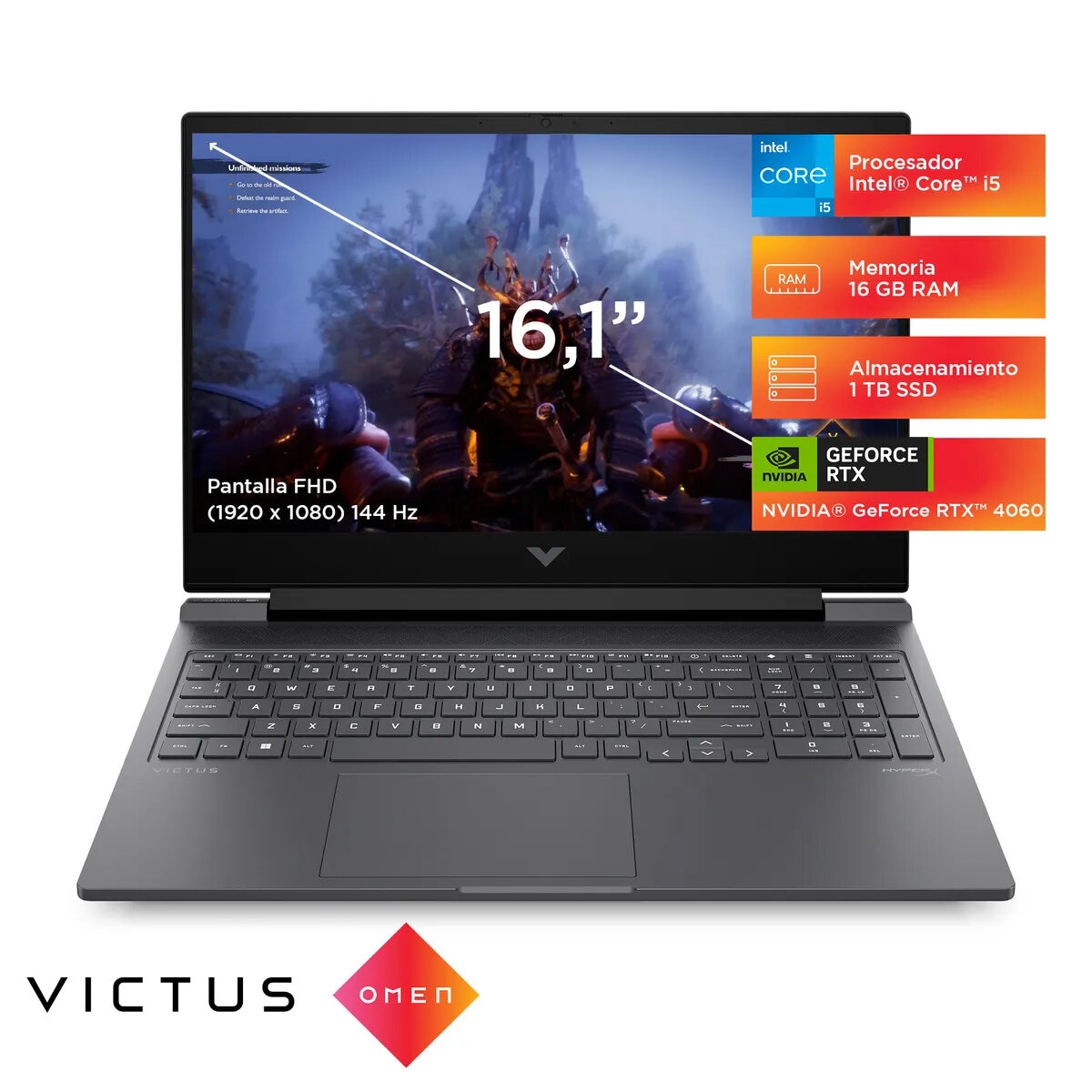 HP Victus Gaming 16-r1015la Laptop 16.1" Full HD Intel Core i7 16GB 1TB SSD