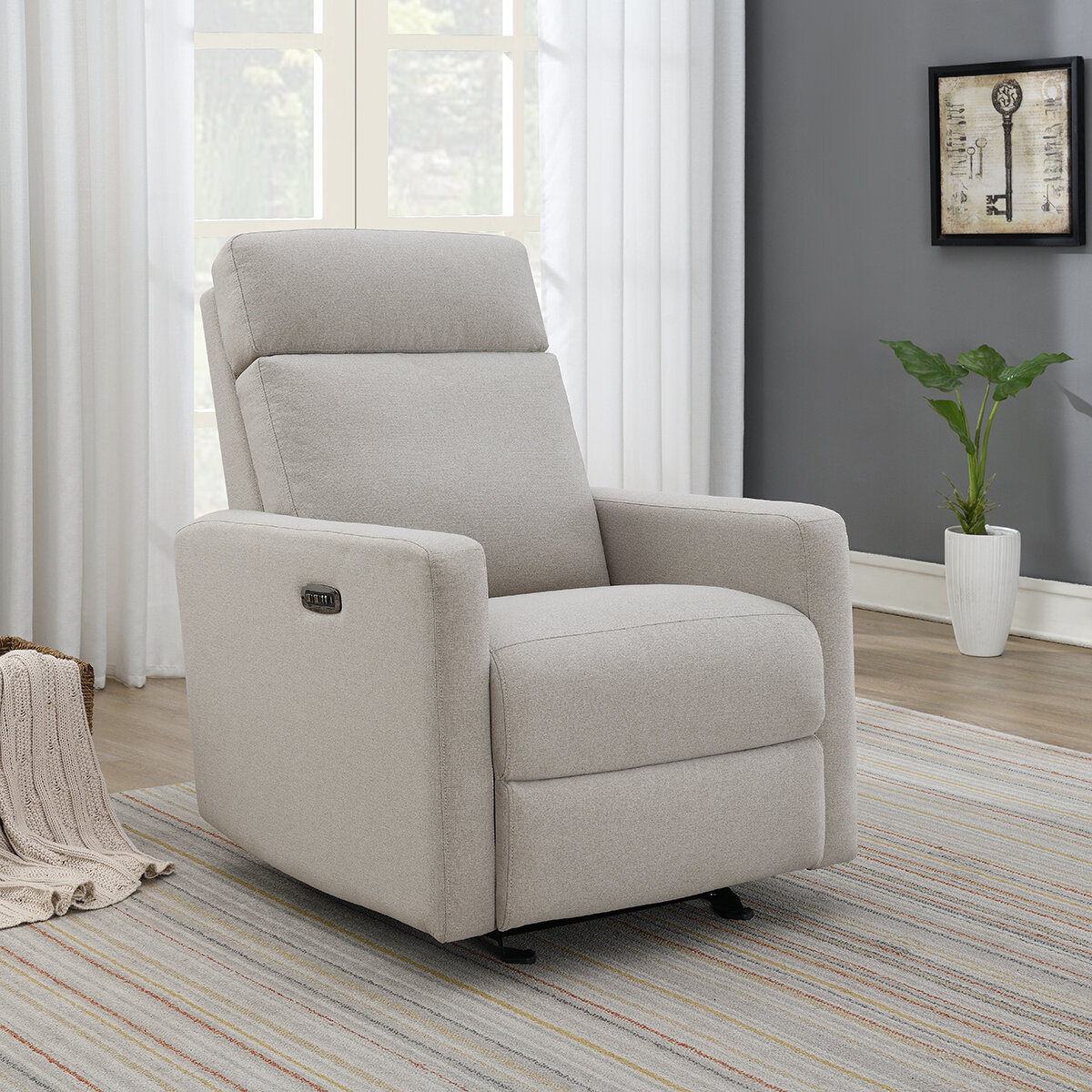 Synergy Home, Sillón Reclinable de Tela con Sistema Eléctrico