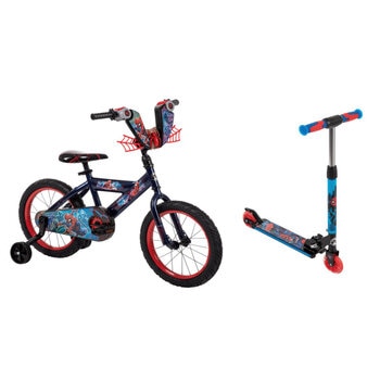 Bicicleta y Scooter Infantil R16 Huffy Spider-Man Combo