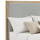 Henredon, Cama Queen con Tapizado de Tela Gris