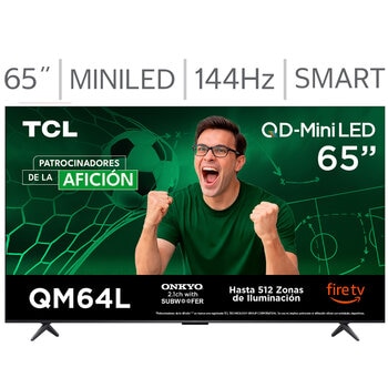 tcl pantalla 65" miniled 4k fire tv