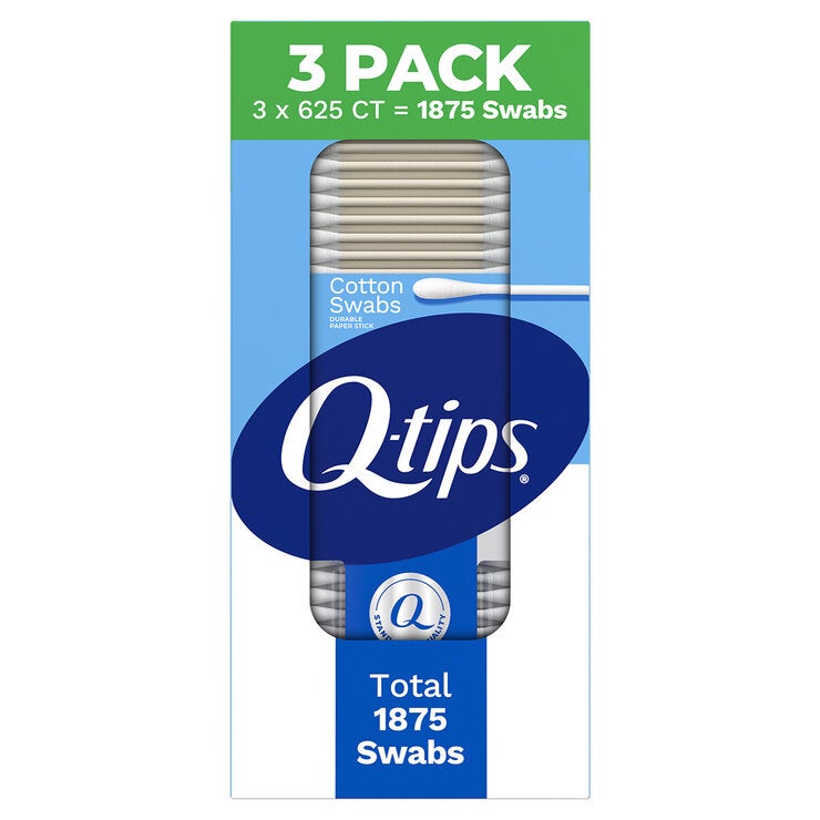 Q-Tips Cotonetes de Algodón 3 paquetes de 625 pzas Q-Tips Cotonetes de Algodón 3 paquetes de 625 pzas