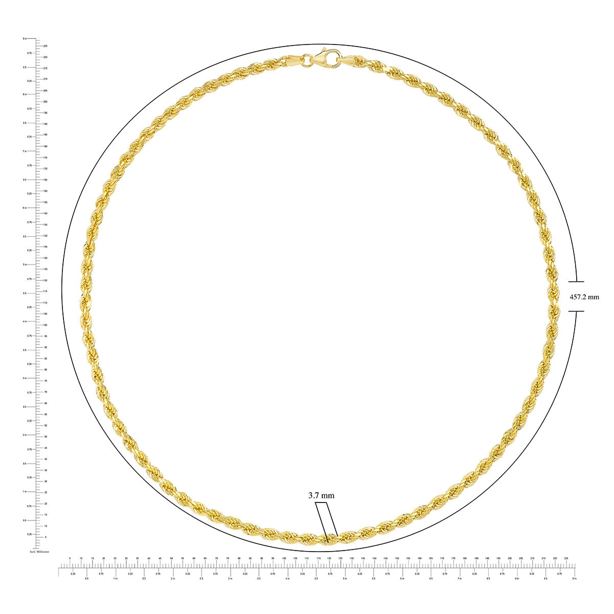 Cadena para Dama, 45.72cm, Oro Amarillo de 14k