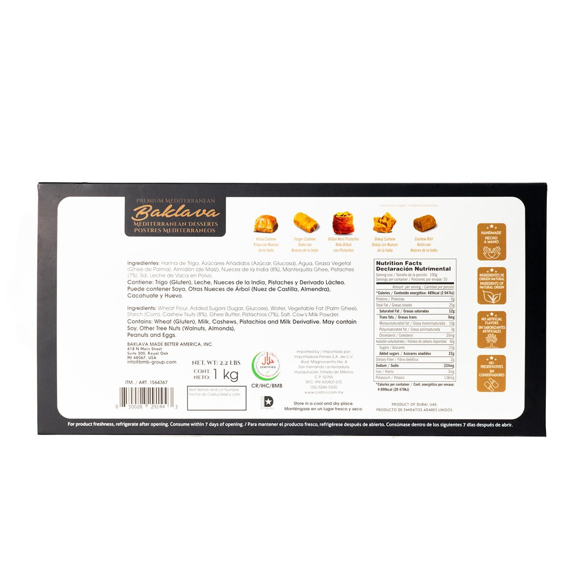 BMB Baklava Postres Mediterráneos 1 kg