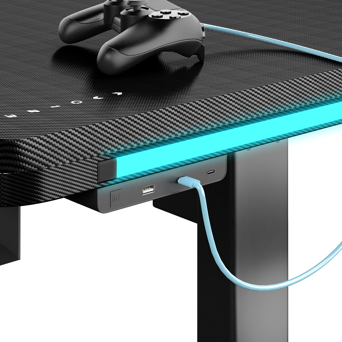 Tresanti, Escritorio con Luces LED de Altura Ajustable para Juegos Tresanti, Escritorio con Luces LED de Altura Ajustable para Juegos