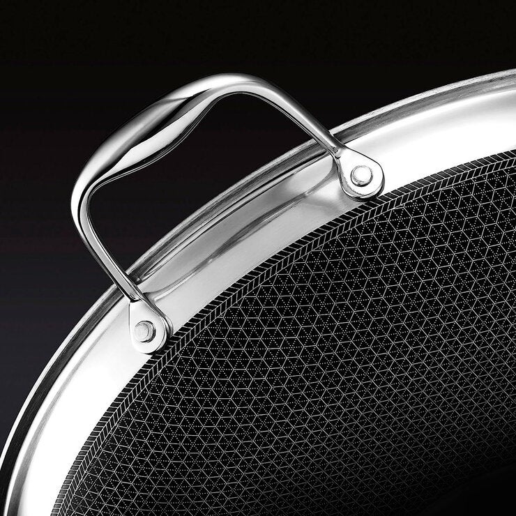 Hexclad, Sartén Híbrido Acero Inoxidable 35 Cm con Tapa Hexclad, Sartén Híbrido Acero Inoxidable 35 Cm con Tapa