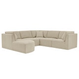 Thomasville, Seccional Modular de Tela de 6 piezas con Otomano Curvado Thomasville, Seccional Modular de Tela de 6 piezas con Otomano Curvado