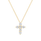 Collar con Dije de Cruz, Oro de 14 K, 0.50 CT Collar con Dije de Cruz, Oro de 14 K, 0.50 CT