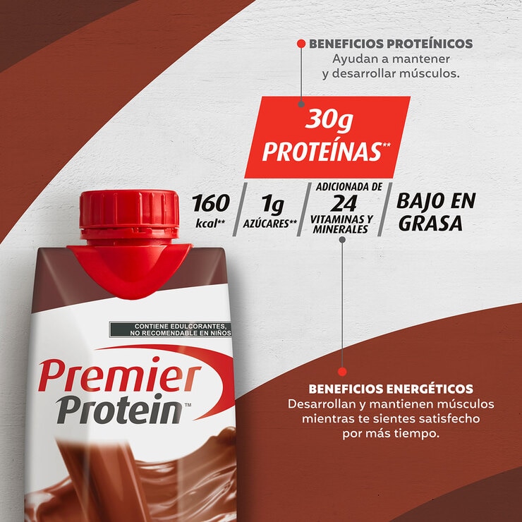 Premier Protein Bebida con Proteína 18 envases de 325 ml Premier Protein Bebida con Proteína 18 envases de 325 ml