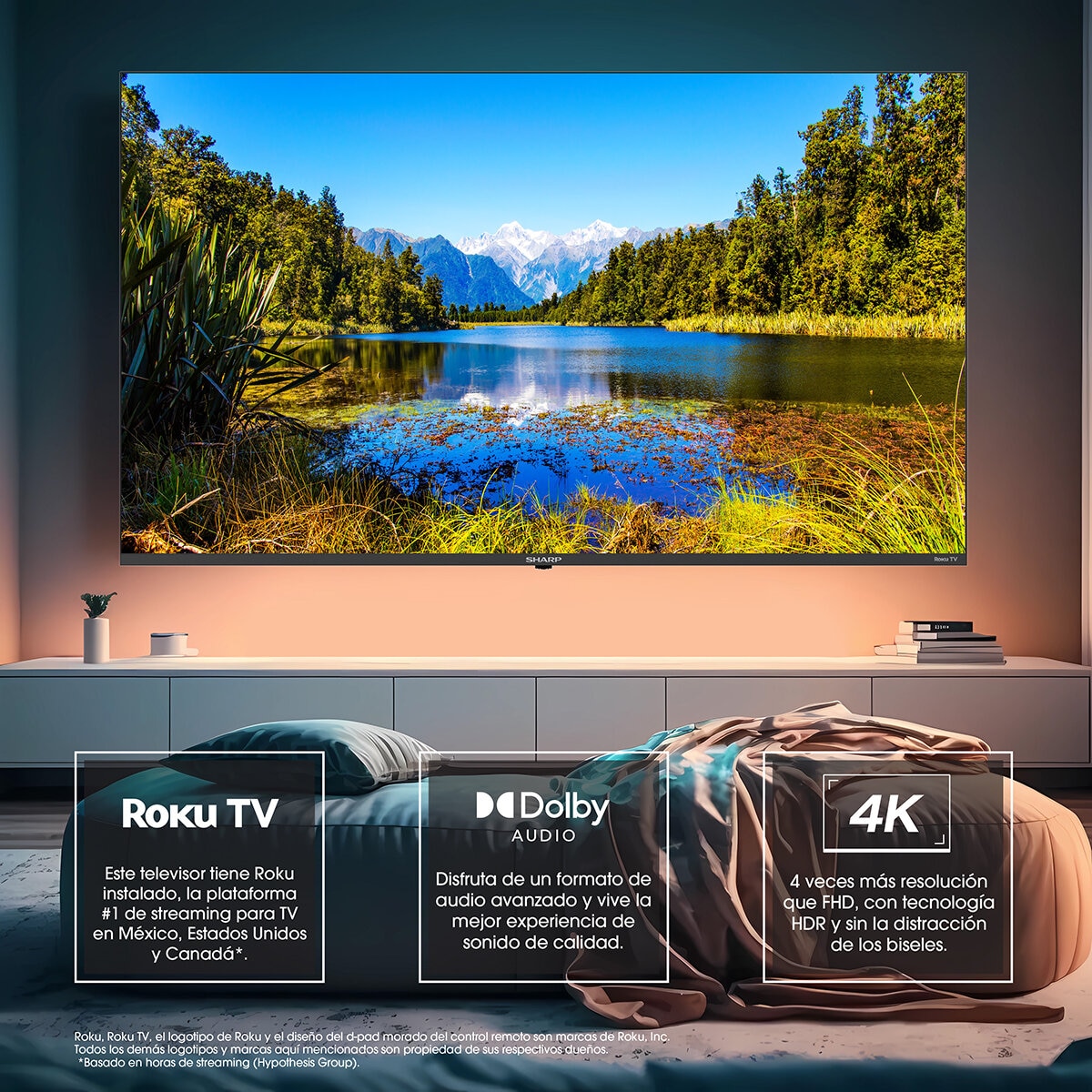 Sharp Pantalla 55" UHD 4K Roku TV Sharp Pantalla 55" UHD 4K Roku TV