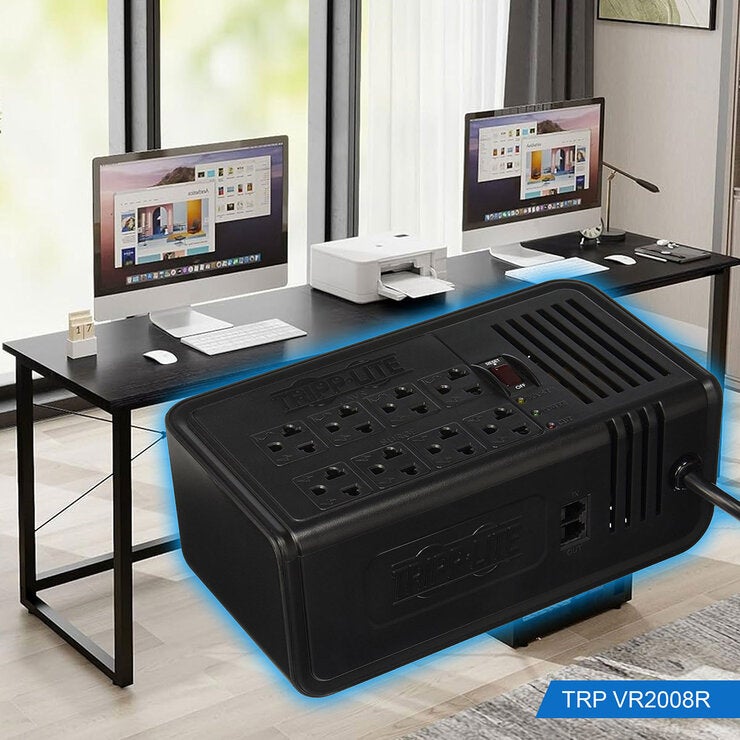 Tripp-Lite, Regulador con Supresión de Sobretensiones VR2008R Tripp-Lite, Regulador con Supresión de Sobretensiones VR2008R