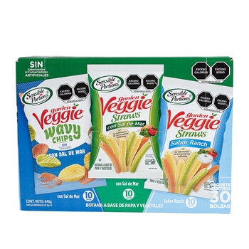 garden veggie papas surtidas 30 pzas de 28 g