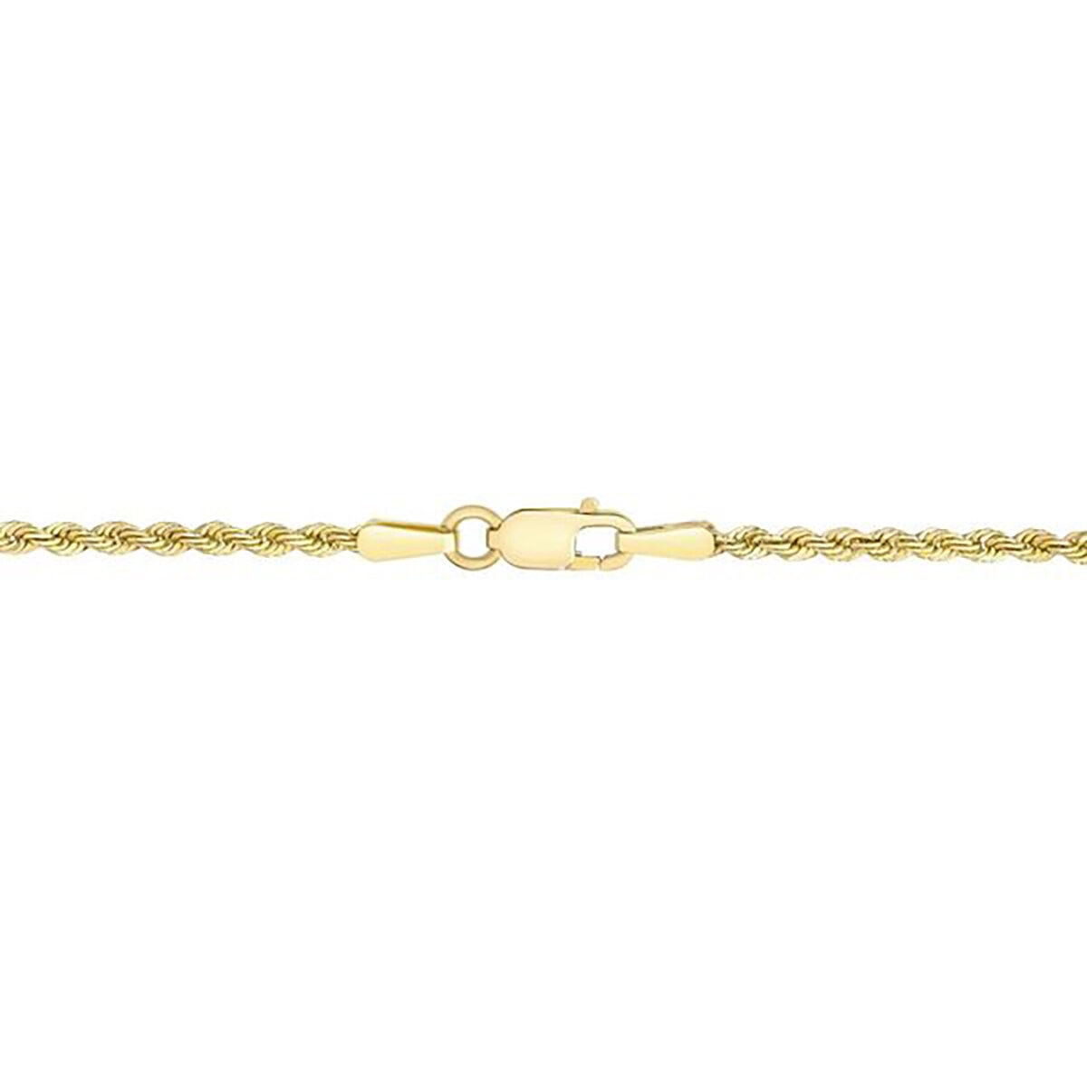 Collar de Cadena de Cuerda con Forma de Lágrima Pulida, Oro Amarillo de 14K