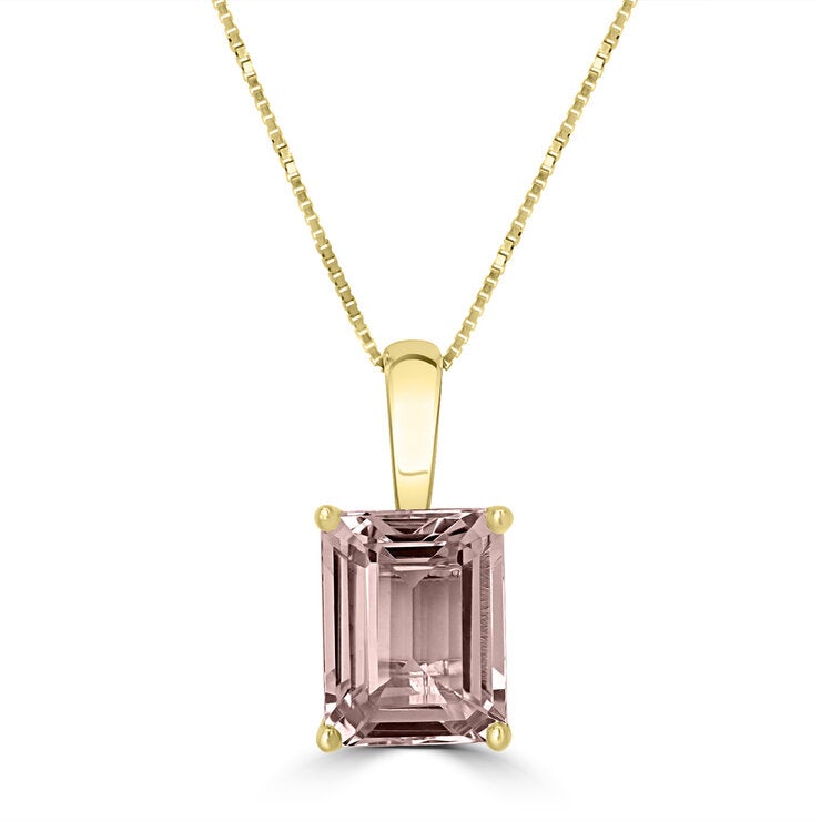 Dije de Morganita, Oro Amarillo de 14k Dije de Morganita, Oro Amarillo de 14k