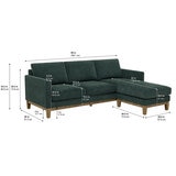 Henredon, Sofá Reversible De Tela Estilo Chaise Henredon, Sofá Reversible De Tela Estilo Chaise