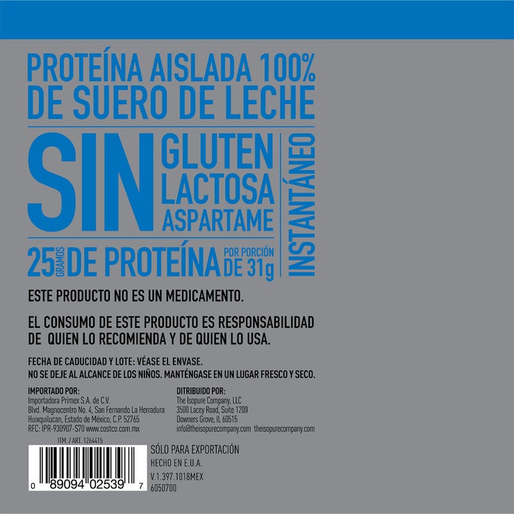 Isopure Proteína en Polvo Sabor Vainilla 2.04 kg Isopure Proteína en Polvo Sabor Vainilla 2.04 kg