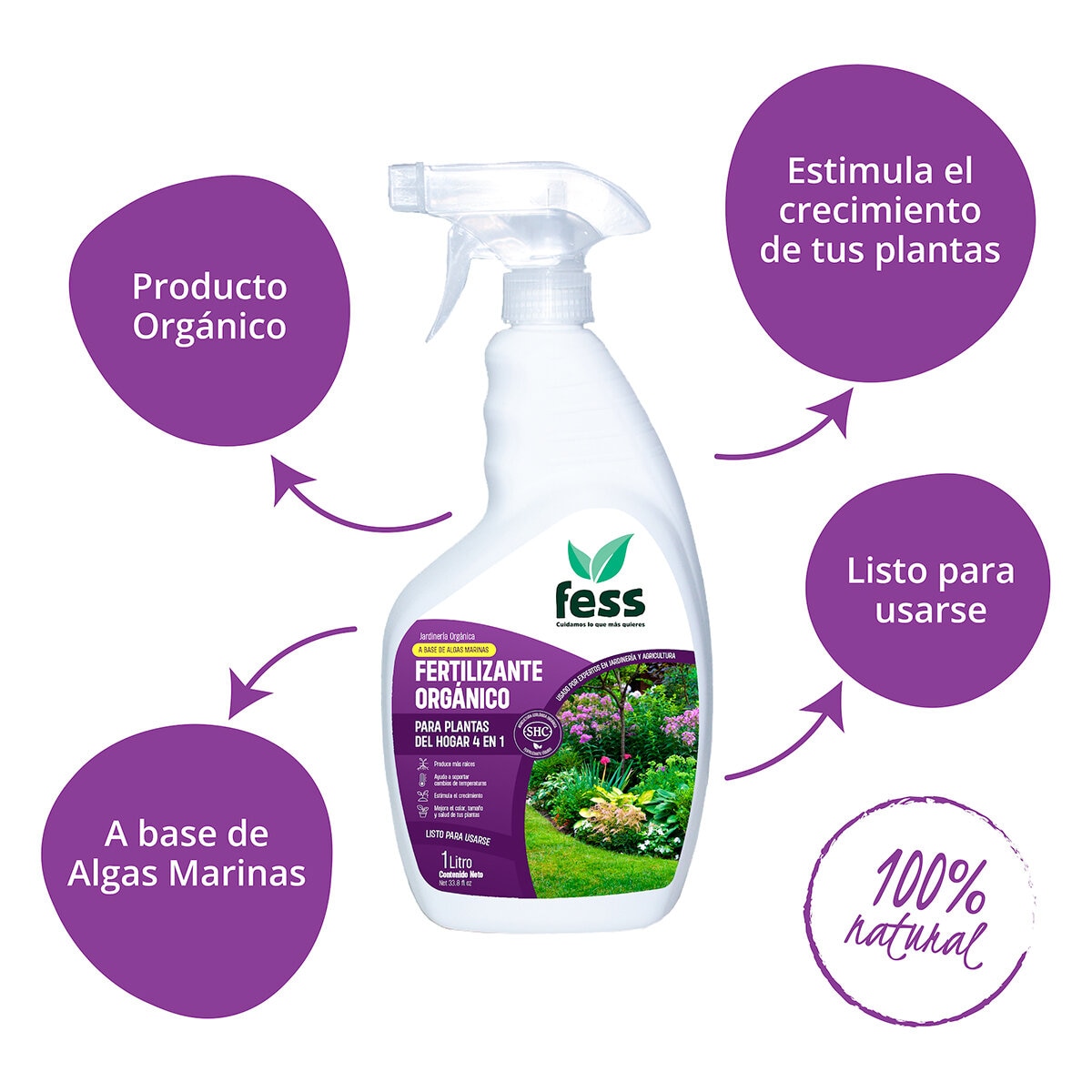 Fess, Fertilizante Orgánico para plantas, 3.78L +1L 