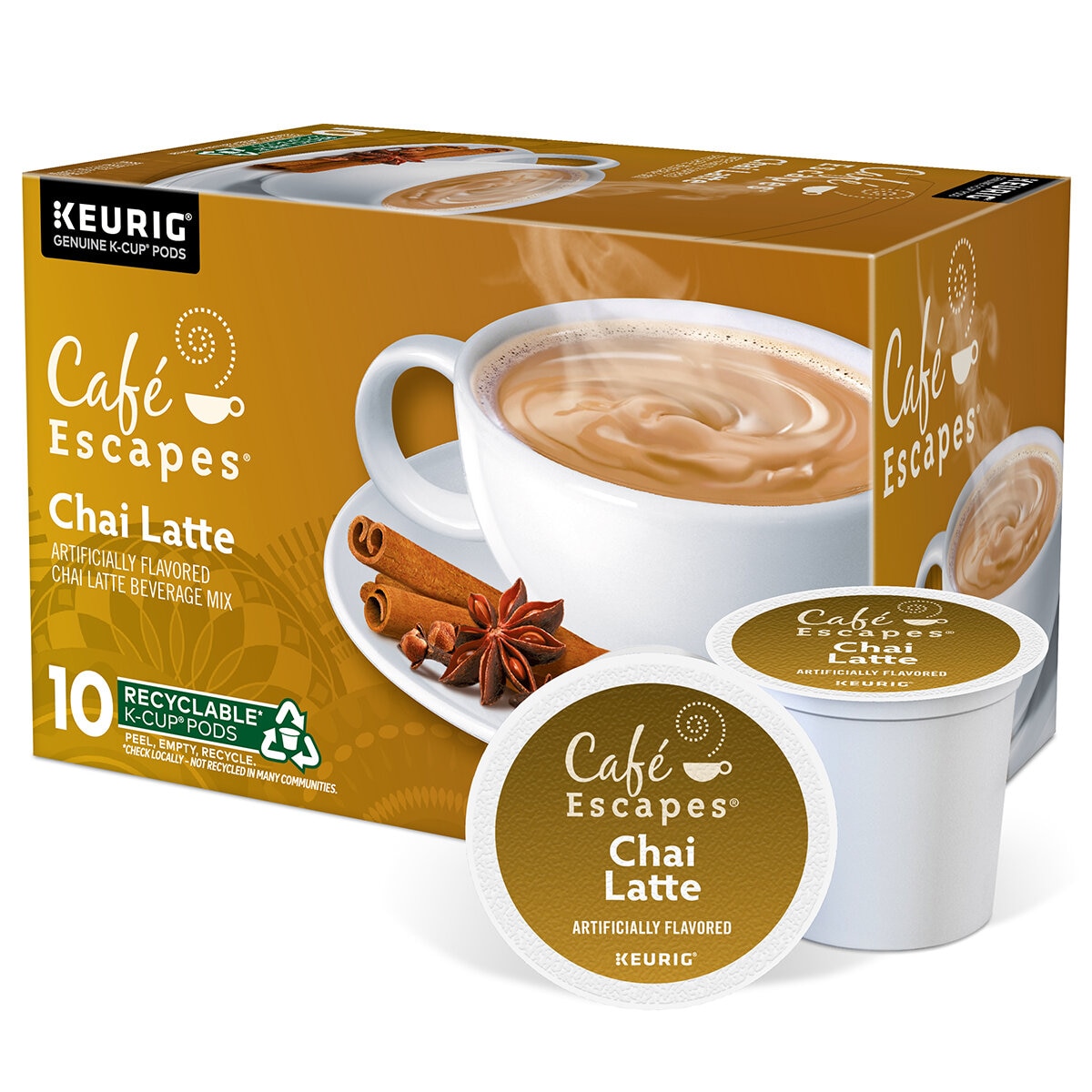 Keurig , Café Escapes Chai Latte , 60 cápsulas de té K-Cup