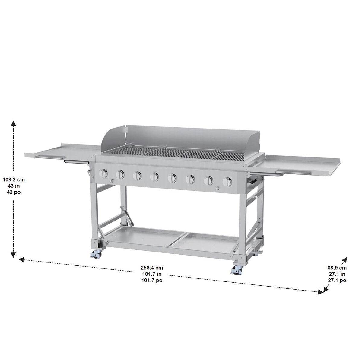 NXR, Parrilla de Acero de 8 Quemadores Plegable NXR, Parrilla de Acero de 8 Quemadores Plegable