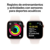 Apple Watch S10 (GPS + Cellular) Caja de aluminio oro rosa 46mm con correa deportiva rosa rubor S/M