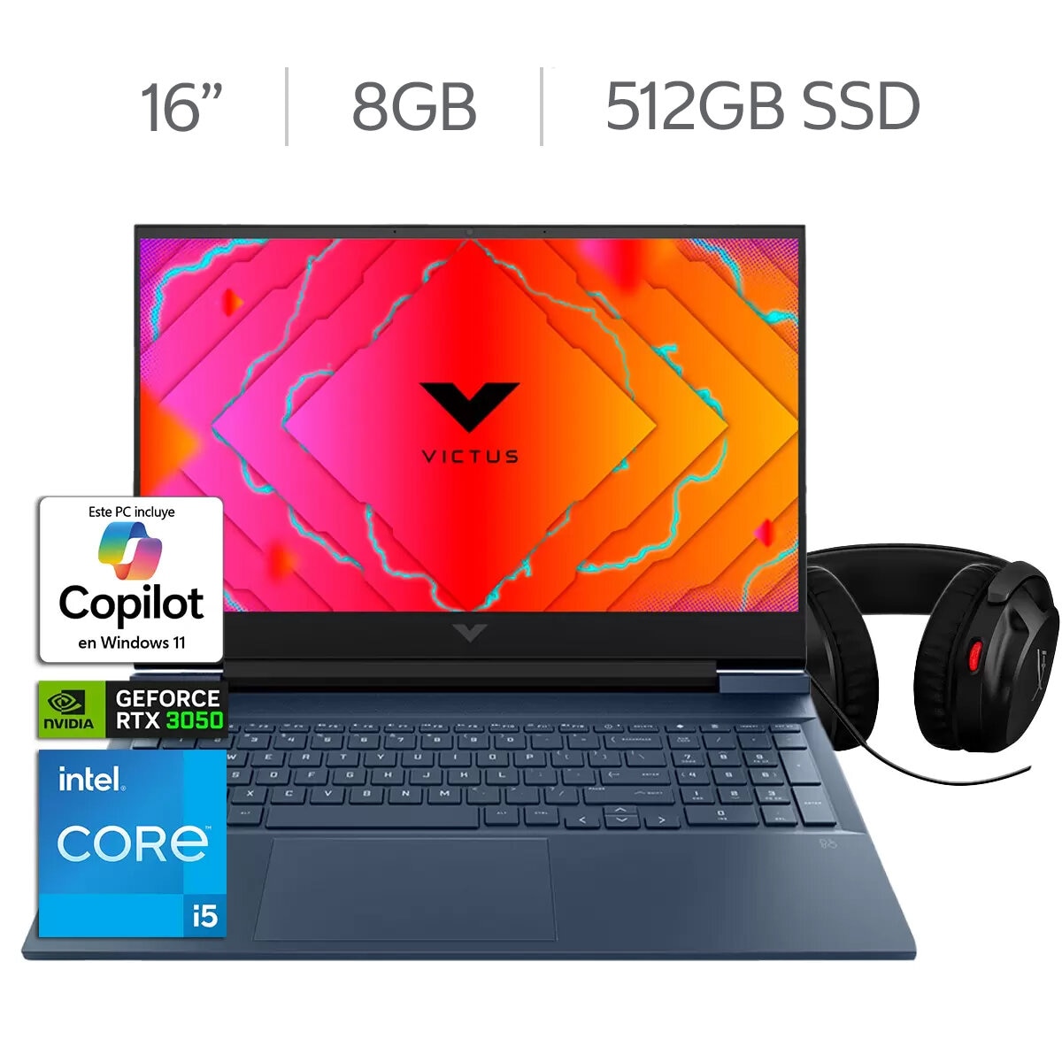 HP Victus Gaming 16-d0537la Laptop 16" Full HD Intel Core i5 8GB 512GB SSD + Headset HyperX HP Victus Gaming 16-d0537la Laptop 16" Full HD Intel Core i5 8GB 512GB SSD + Headset HyperX