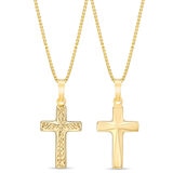 Dije de Cruz, Reversible, Oro Amarillo 14K Dije de Cruz, Reversible, Oro Amarillo 14K