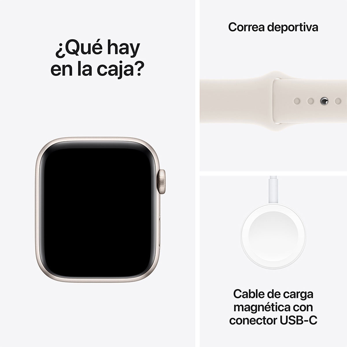 Apple Watch SE (GPS) Caja de aluminio Blanco estrella 44mm con Correa deportiva Blanco estrella M/L