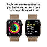 Apple Watch S10 (GPS + Cellular) Caja de titanio oro 46mm con correa Milanese Loop Oro (S/M)