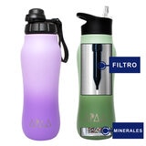 APAA Juego de 2 Botellas Purificadoras de Agua de 710ml + Accesorios