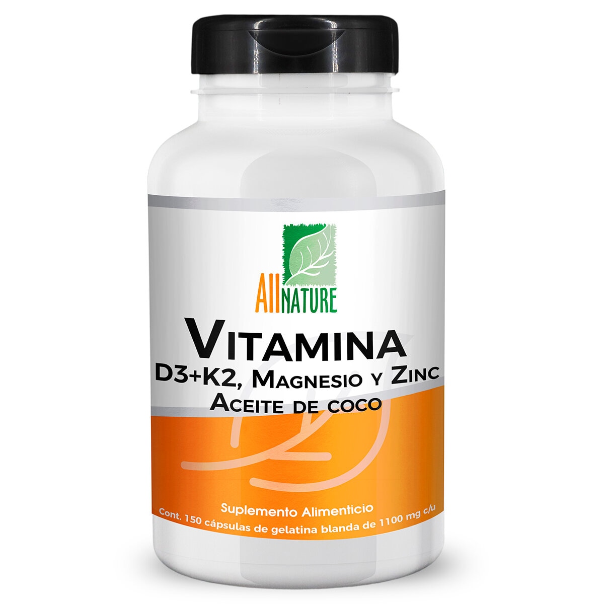 All Nature Vitamina D3 k2 Magnesio Zinc y Aceite de Coco