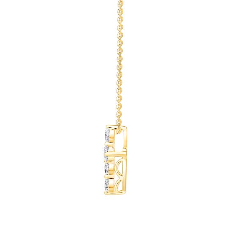 Collar con Dije de Cruz, Oro de 14 K, 0.50 CT Collar con Dije de Cruz, Oro de 14 K, 0.50 CT