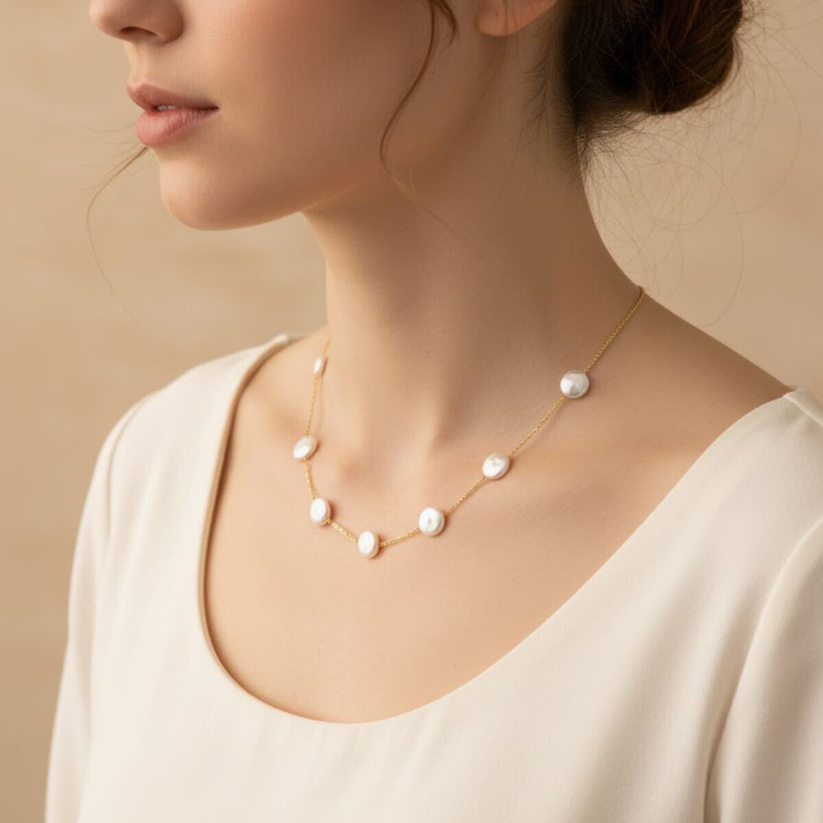 Mayfer, Collar en Aleación de Metal, con Perlas Naturales para Dama Mayfer, Collar en Aleación de Metal, con Perlas Naturales para Dama