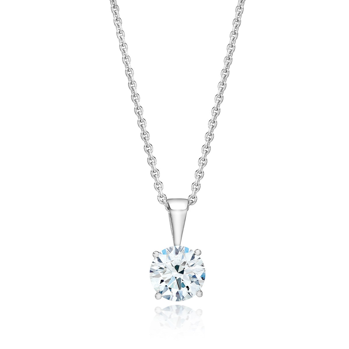 1.00ct, Collar de Diamante Solitario, Oro Blanco de 18kt