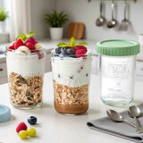 King Crystal Contenedores de Cristal para Alimentos con Tapa, 6 Piezas King Crystal Contenedores de Cristal para Alimentos con Tapa, 6 Piezas