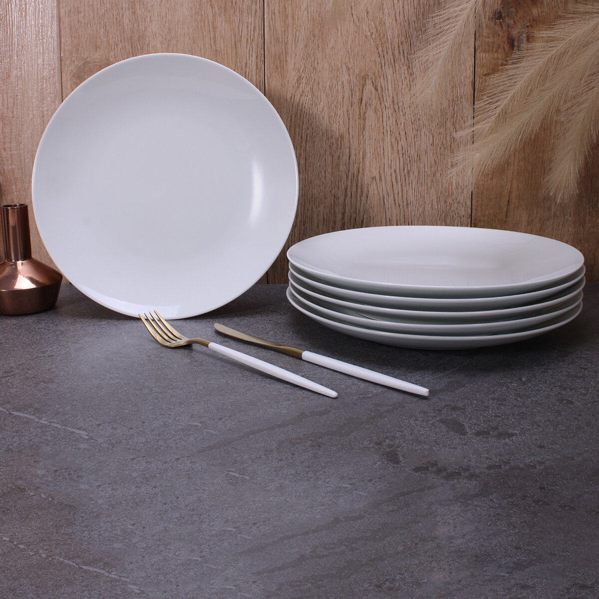 Crown Baccara Juego de 6 Platos de Porcelana Crown Baccara Juego de 6 Platos de Porcelana