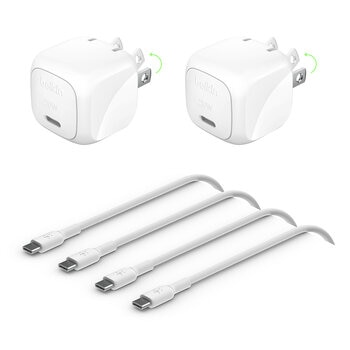 belkin cargador de pared usb-c de 20w 2 pack