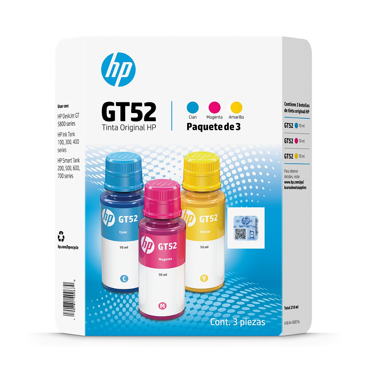HP GT52 Botellas de Tinta de Colores HP GT52 Botellas de Tinta de Colores