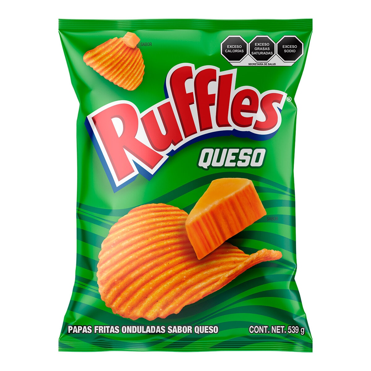 Ruffles Papas Fritas Onduladas sabor Queso 539 g Ruffles Papas Fritas Onduladas sabor Queso 539 g