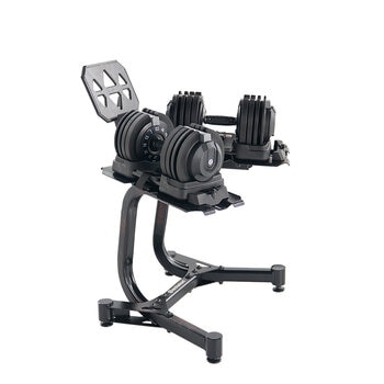 echelon set de mancuernas de peso ajustable con soporte