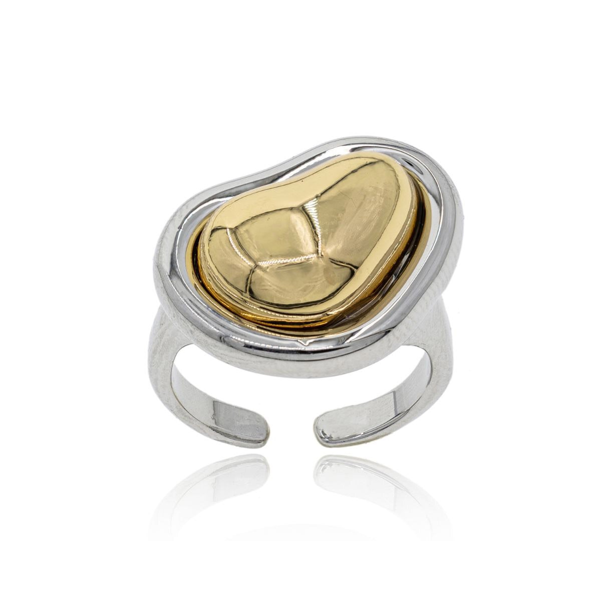 Mayfer, Juego de Collar y Anillo Ajustable, en Alineación de Metal Bañado en Rodio Mayfer, Juego de Collar y Anillo Ajustable, en Alineación de Metal Bañado en Rodio