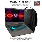 MSI Thin Gaming A15 Laptop 15.6" Full HD AMD Ryzen 5 16GB 512GB SSD + Mochila