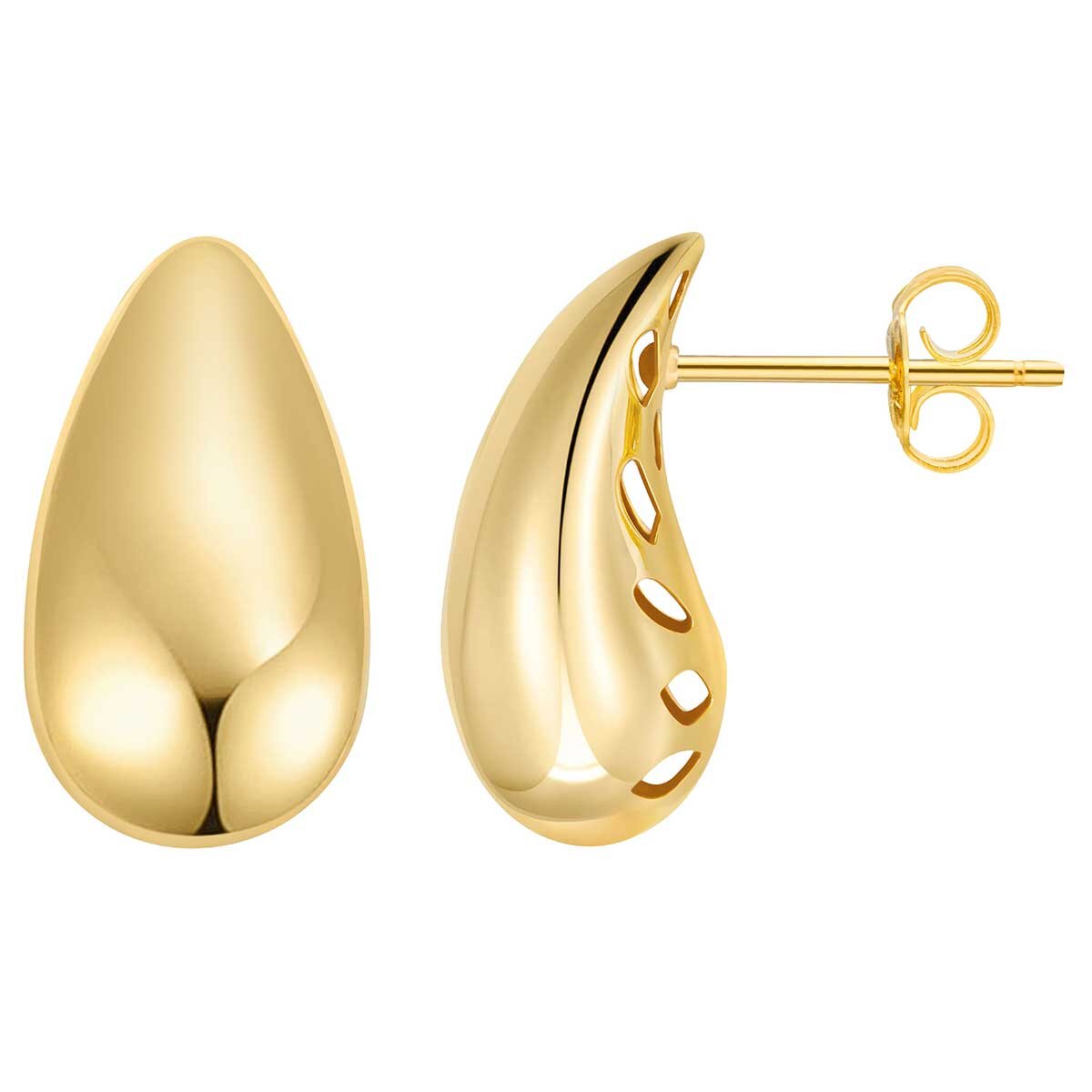 Aretes en Forma de Lágrima, Oro Amarillo de 14K