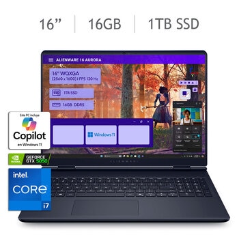 dell alienware gaming nb laptop 16" wqxga intel core i7 16gb 1tb ssd