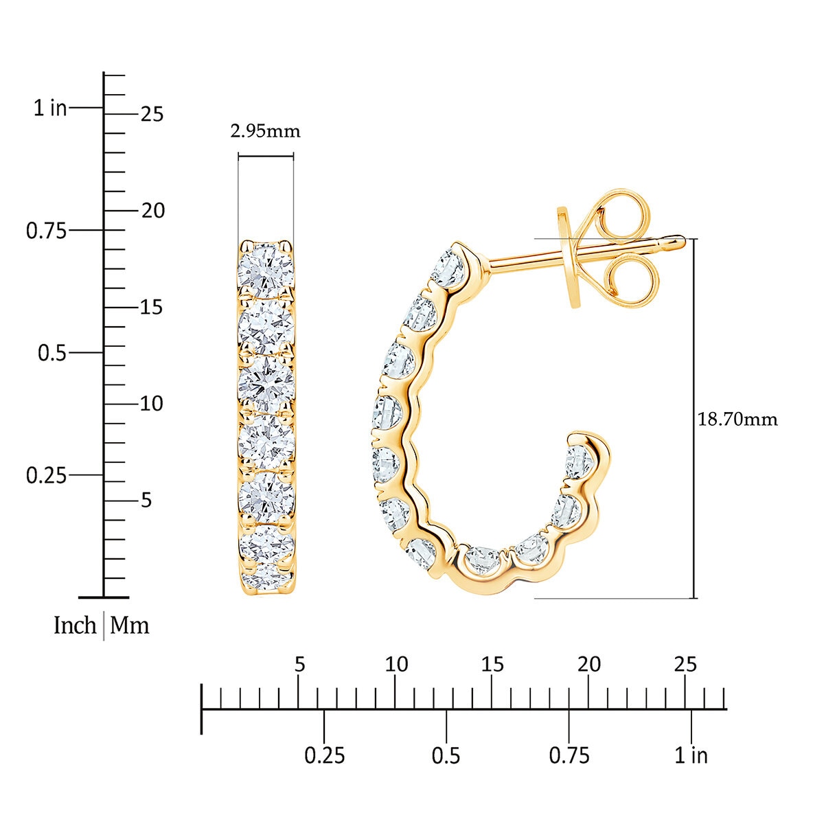 Aretes de Diamantes, 1.50ctw, Oro Amarillo de 14K