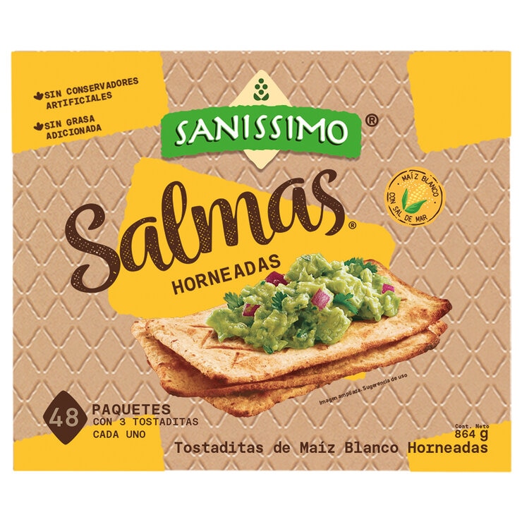 Sanissimo Salmas Tostadas de Maíz Horneadas 48 pzas de 18 g