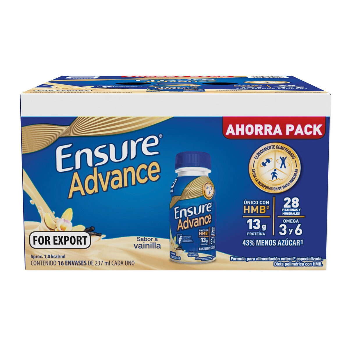 Ensure Advance Suplemento Alimenticio Sabor Vainilla 16 pzas de 237 ml Ensure Advance Suplemento Alimenticio Sabor Vainilla 16 pzas de 237 ml