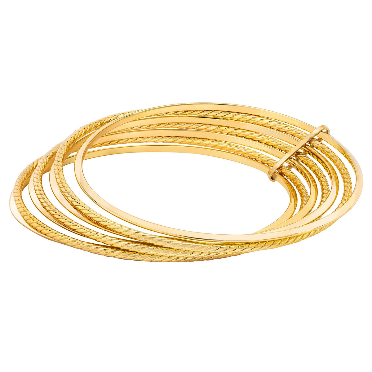 Brazalete, Oro Amarillo de 14K, de 7 aros