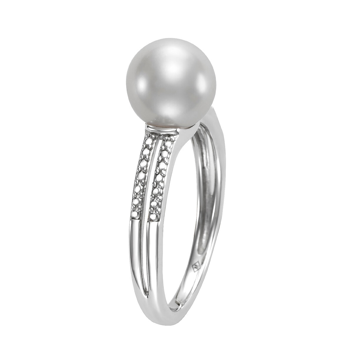 Anillo de Perla Cultivada, Oro Blanco de 14K Anillo de Perla Cultivada, Oro Blanco de 14K