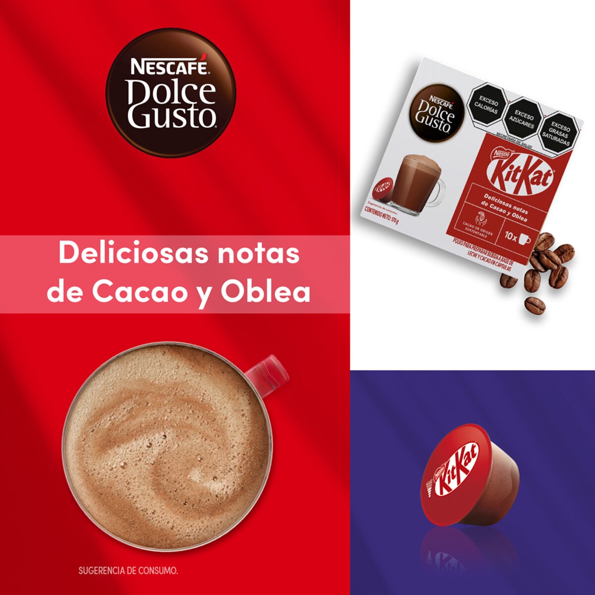 Nescafé Dolce Gusto, 40 cápsulas sabor chocolate KitKat Nescafé Dolce Gusto, 40 cápsulas sabor chocolate KitKat